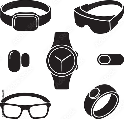 Modern tech gadgets icons for smart living