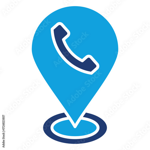 Call Location Flat Blue Icon