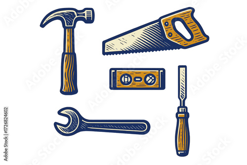 Various hand tools displayed on a clean background, showcasing the essentials for DIY projects