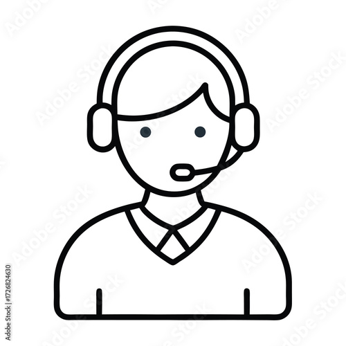 Customer Support Call Center Agent Icon