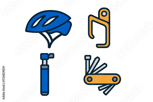 Bike safety gear and tools for cycling adventures on weekends and daily commutes