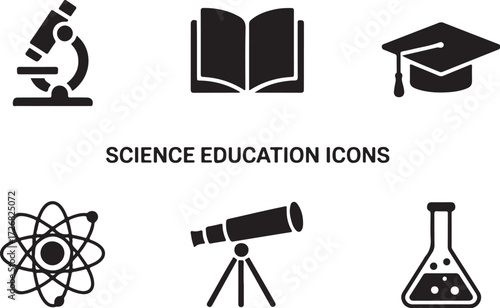 Science education icons inspire discovery and learning