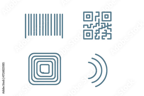 Various types of codes and symbols used for product identification and information access