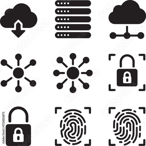 Secure data cloud server network security fingerprint lock