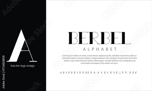 Berbel Serif vector alphabet font for logo design
