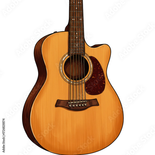 acoustic guitar isolated on white