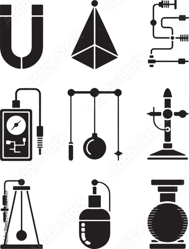 Science icons for education and research projects