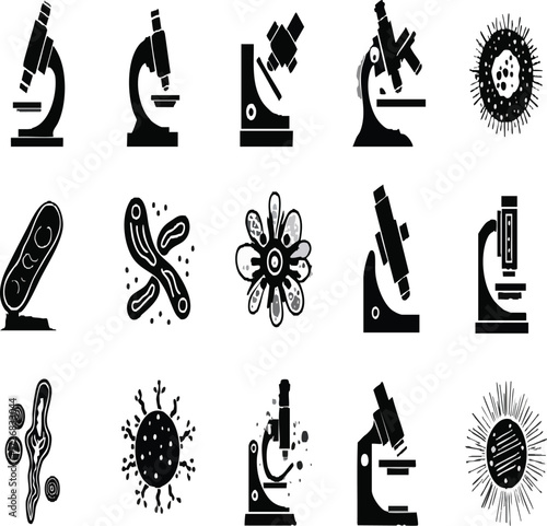 Vector art of hand drawn illustration of different microorganisms