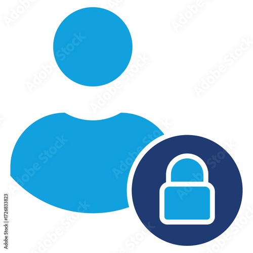 Identity Lock Flat Blue Icon