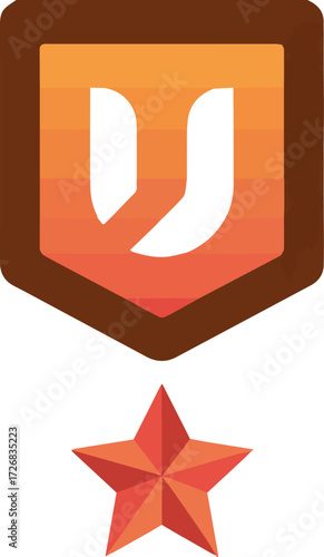 Vector art of udemy skill badge with a star, a symbol of achievement
