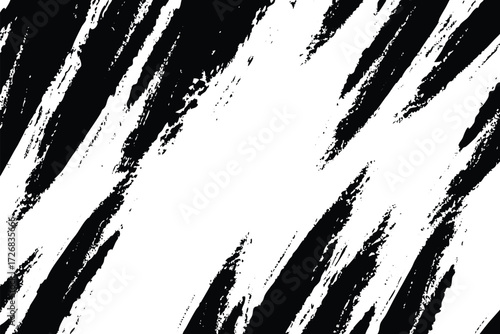 Grunge Black And White Urban Vector abstract grunge texture with large and small coarse grains. brush strokes and crossing white lines. Modern distressed background vector illustration.