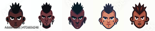Avatar of a man with a mohawk and pierced ears, dark skin, and a rebellious expression.