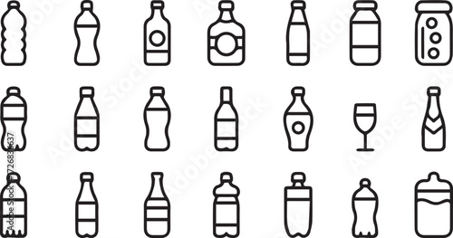 Vector art of assortment of bottle icons for design use