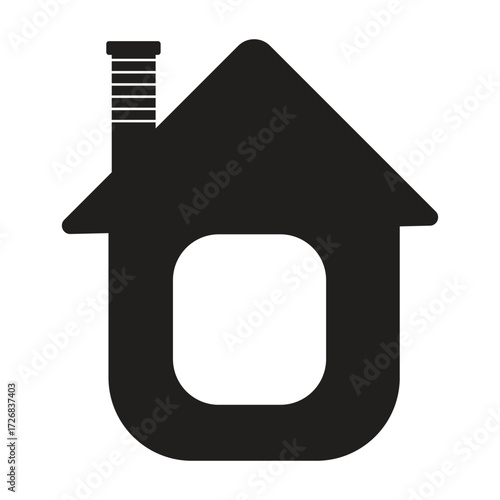 Simple house symbol. Flat style real estate signs and lines. Vector illustration of a set of flat house icons.