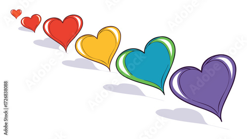 This vector illustration features a pink cloud with red heart shapes to symbolize love and romance for Valentine
′
s Day $\mathbfgreeting}$ card design