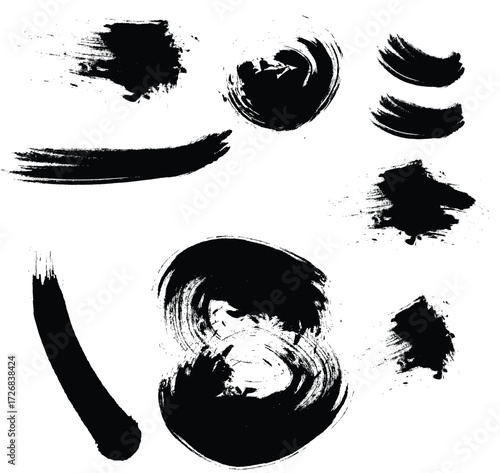 Create raw, energetic designs with these bold black brush strokes for a stylish, artistic edge and expressive flair to your projects instantly