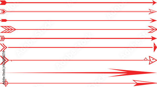 Bold arrows in red point the way for direction, navigation, and modern design elements to creatively enhance your project with precision and style