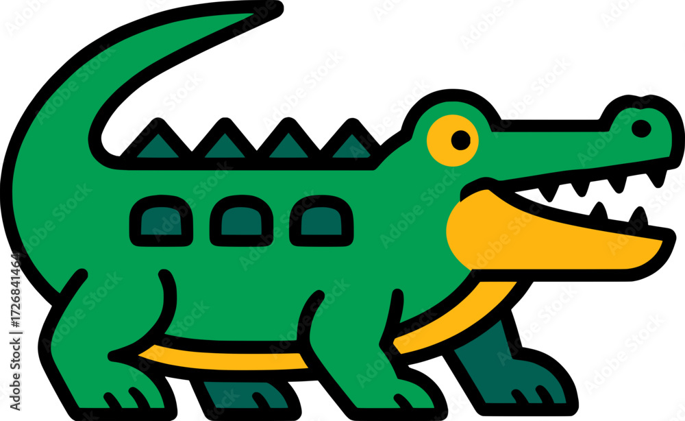 Obraz premium cartoon alligator or crocodile with a smile