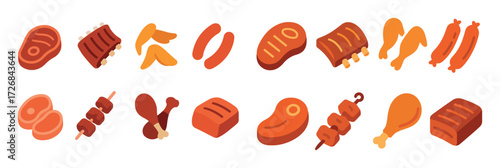 Colorful BBQ Icons