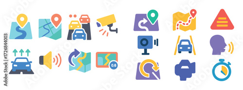 Car Navigation Icon Set