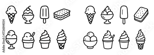 Ice Cream Doodle Icons
