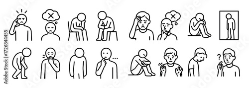Minimalist Low Self-Esteem Icons