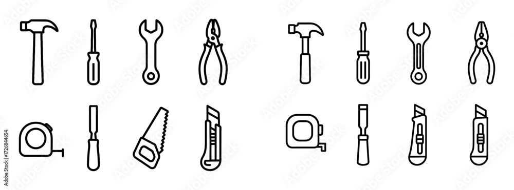 Obraz premium Minimalist Toolbox Icons