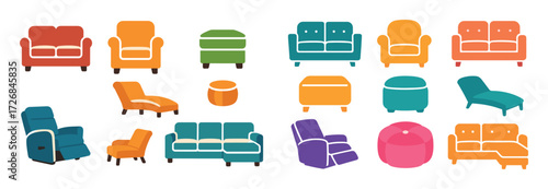 Colorful Furniture Icons