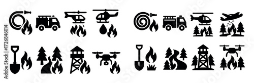 Firefighting Icons Set
