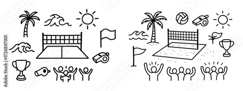Beach Volleyball Doodle