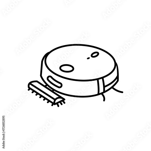 Smart Vacuum Robot Icon – Home Cleaning Device