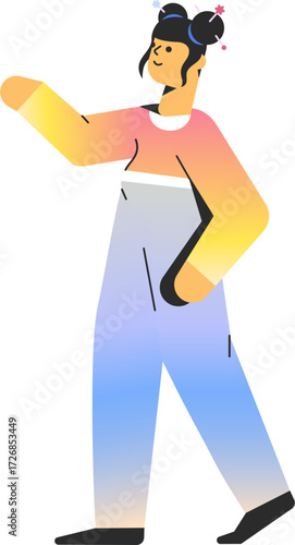 girl with bun bob hair