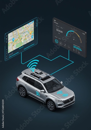 Autonomous Electric Suv with Smart Navigation and Connectivity Technology