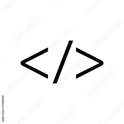 Simple coding symbol icon vector template