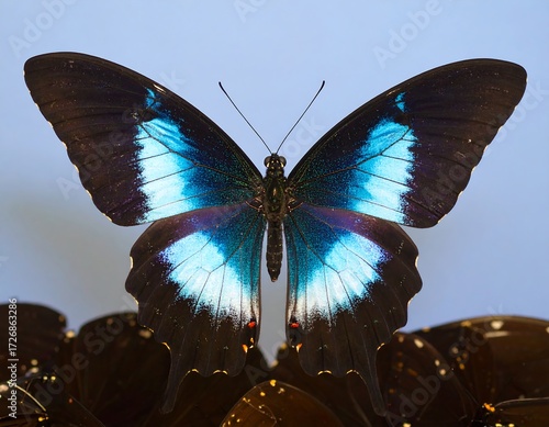 Striking blue butterfly