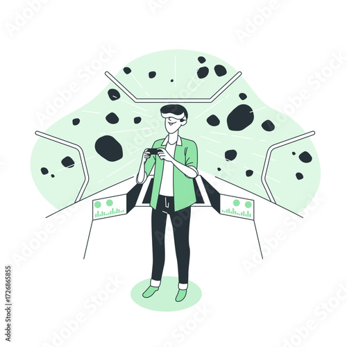Virtual reality Cartoon Illustrations
