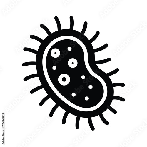 bacteria microbe icon outline vector