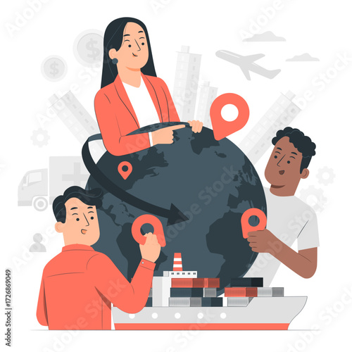 Globalization Semi Flat Illustrations
