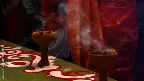 Traditional Bengali Goddess Mata view during Durga Puja celebrations with divine decorations, cultural rituals, and festive ambience.