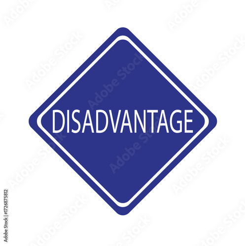  Grunge blue disadvantage word square rubber seal stamp on white background