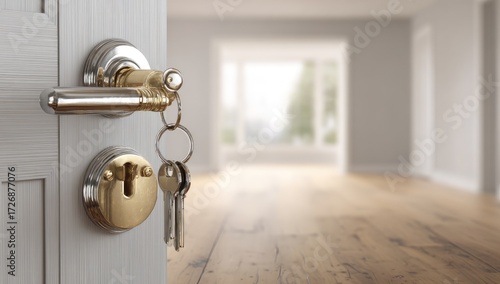 Open door, keys, and a modern interior