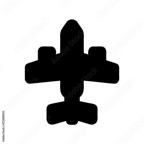 Silhouette of a modern attack aircraft with engines on the wings for support
