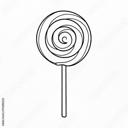 A simple line drawing of a lollipop