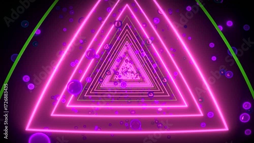 Abstract Neon LightsTunnel VJ Motion Background