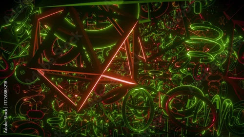 Abstract Neon LightsTunnel VJ Motion Background