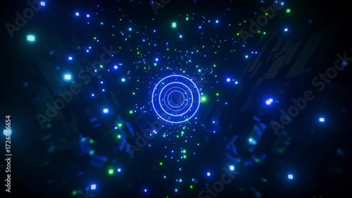 Abstract Neon LightsTunnel VJ Motion Background