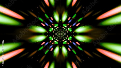 Abstract Neon LightsTunnel VJ Motion Background