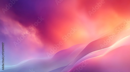 Abstract Colorful Cloudscape with Pink Purple Orange Hues in Soft Artistic Style