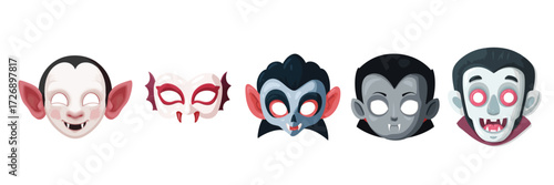 A set of cute halloween dracula masks for halloween costume dress up