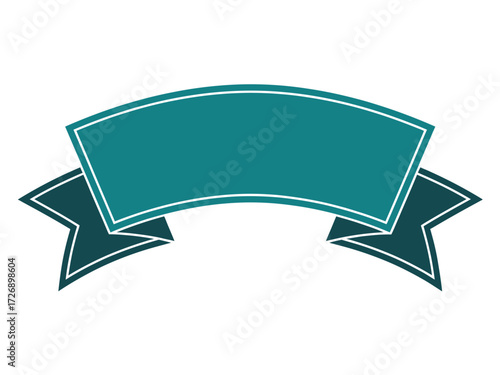Teal banner graphic vector illustration scalable eps icon for declarative titles silhouette vector illustration white background
